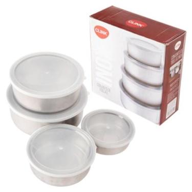 Imagem de Kit 4 Potes Tigelas Inox com Tampa - Clink