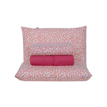 Imagem de Jogo De Lençol 4 Peças Casal Percal 180 Fios Homme 60% Algodão 40% Pol