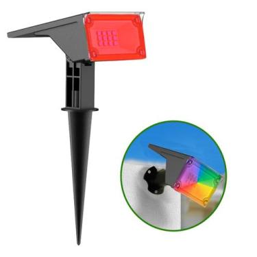 Imagem de Refletor Ecoforce Solar 6 Led 50x Mais Forte Colorida Verde Branco Que