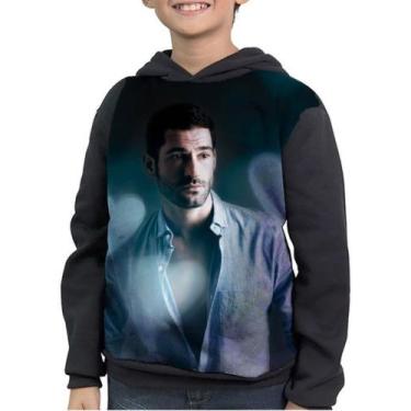 Imagem de Casaco Moletom Infantil Fanart Lucifer Morningstar - smoke, Preto, 4