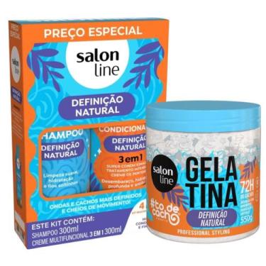 Imagem de Kit Limpeza e Fixação: Shampoo/Creme Multy e Gelatina Definição Natura