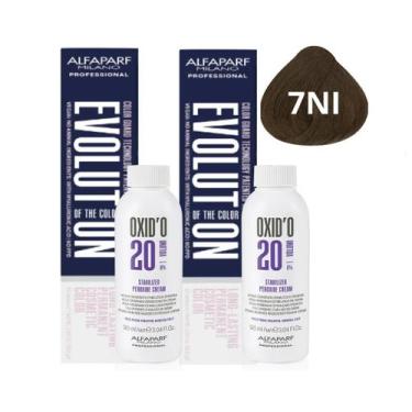 Imagem de Kit Alfaparf Evolution Of The Color 7NI Louro Médio Intenso 60ml + OX 