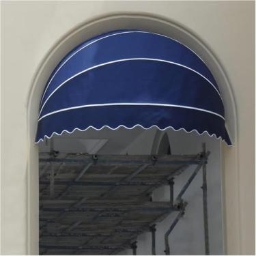 Imagem de Toldo De Janela De Porta, Cobertura De Dossel De Cúpula De Tecido De Poliéster De Entrada, Proteção De Neve De Chuva De Pátio Externo Dobrável Sun Shetter, Suporte De Tubo G, Blue, 110cm
