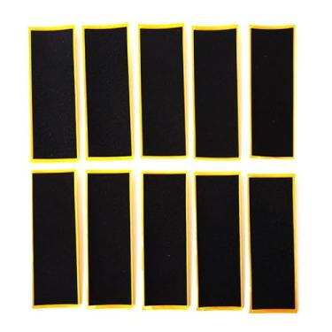 Imagem de 10 peças de adesivos de fita não cortada para deque de dedo adesivos de fita adesiva de espuma preta, 38 mm x 110 mm