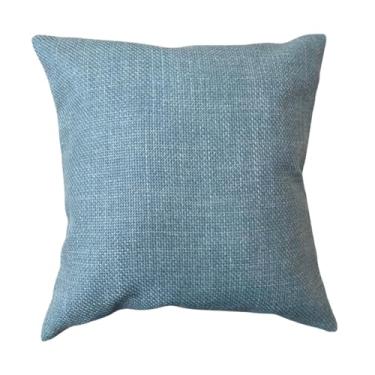 Imagem de Almofada Linho Azul Tiffany 45x45cm Decoração c/Enchimento (1, Azul, 45x45)