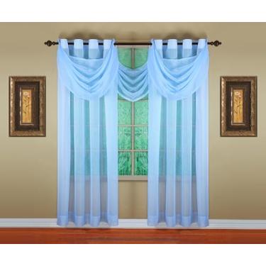 Imagem de Today's Curtain, Painel transparente Emelia Grommet 213 cm azul celeste, 150 cm L x 213 cm C