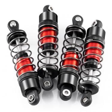 Imagem de Zolikar 4PCS RC Shocks Front & Rear Shock Absorber Damper Assembled Set for 1/10 Axial SCX10 90046 TRX4 D90 RC Crawler Car (Red, 70mm)