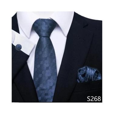 Imagem de Conjunto De Gravata Floral Verde Para Homens Com Abotoaduras E Lenço D