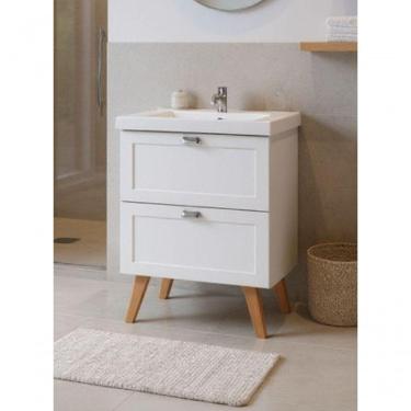 Imagem de Gabinete Para Banheiro Com Cuba 60cm Retro Mdf Branco Milano - On Móveis