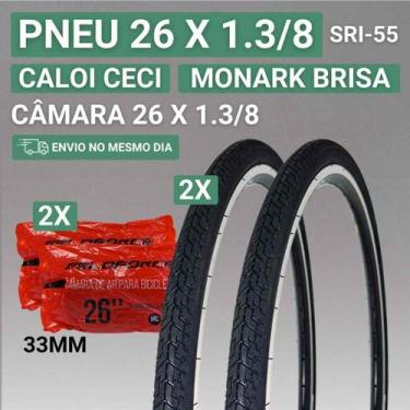 Imagem de Pneu Aro 26 x 1.3 8 SRI 55 Greenstone,  2 Pneus +2 Câmaras Veloforce S