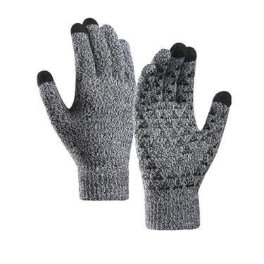 Imagem de Luvas de malha térmica de inverno, compatíveis com tela sensível ao toque, luvas de corrida e caminhada para clima frio para homens e mulheres