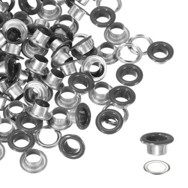 Imagem de YELARXI Kit de ilhós, ilhós de metal, kit de ilhós com arruelas 6 mm 1/10.2 cm encaixe interno redondo para (tecido/sapatos/roupas/artesanato faça você mesmo/bolsa/cinto) conjunto 250 e cinza