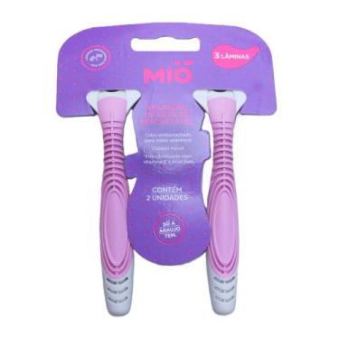 Imagem de Aparelho de Depilar Mió Cabo Emborrachado 3 Lâminas Descartável com 2 