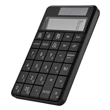 Imagem de Teclado numérico USB de 2,4 G, mini teclado numérico portátil 2 em 1 com visor LCD, receptor USB e função de calculadora, suporta energia solar e 2 pilhas AAA
