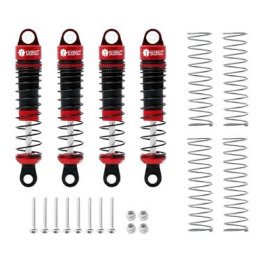 Imagem de TCRC 4PCS Aluminum RC Oil-Filled Shock Absorber Damper Set Replaceable Linear Rate Springs & Progressive Rate Springs for HPI Venture18 1/18 RC Crawler Upgrade,Red