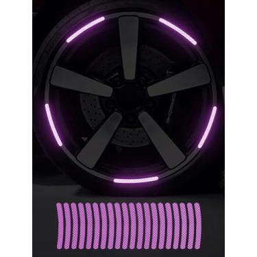 Imagem de Adesivos refletivos de cubo de roda 3D - Decalques de anel de aço de alta resistência para carros, bicicletas e motocicletas