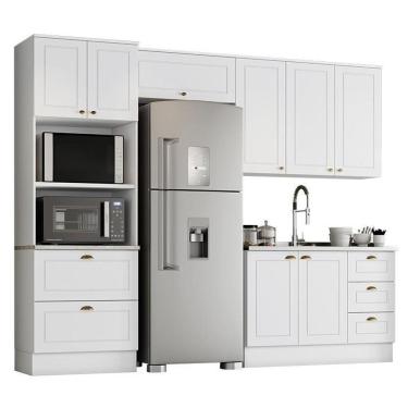 Imagem de Cozinha Completa Americana 4 Peças Branco Com Torre Quente 2 Fornos - Móveis Henn Branco