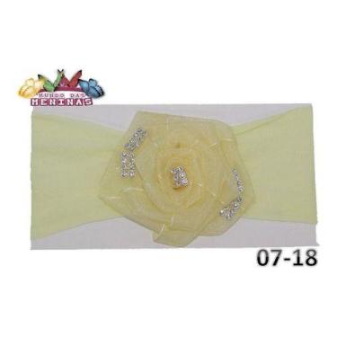 Imagem de 1 Faixa Cabelo Meia Seda Bebê Flor Strass Rn - Mundo das Meninas, Lilá