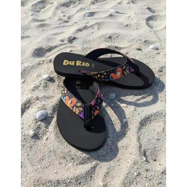 Imagem de Chinelo Feminino DuRio Búzios Estampas Coloridas Conforto Leveza Vegan