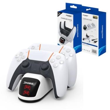 Imagem de Suporte Carregador Dock Duplo Branco para Controle Dualsense Ps5 Manete Playstation