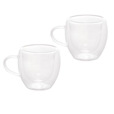 Imagem de Conjunto De Xícaras Para Café 80ml Vidro Duplo 2 Peças Modern Lyor