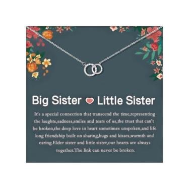 Imagem de Embtrem Presentes de irmãs de irmãs para minha irmã colar de presente de irmãs colares circulares para mulheres colar de aço inoxidável joias de aniversário presentes para mulheres, Cobre, Sem Pedra
