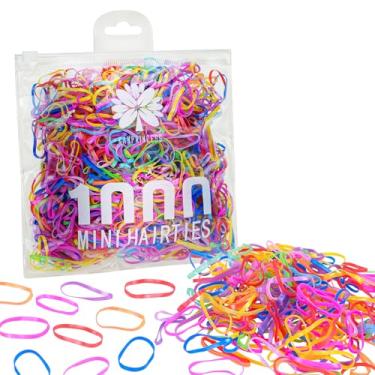 Imagem de Kanprincess 1000 peças de faixas de borracha de cabelo marrom, faixas de cabelo pequenas macias para crianças, meninas, laços de cabelo elásticos para pentear rabos de cavalo acessórios de cabelo