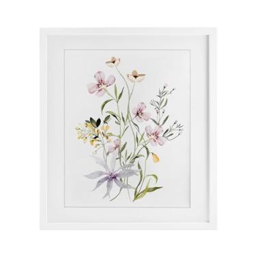 Imagem de Stupell Industries Pacote de folhagem floral impressão emoldurada preta sob vidro, design por Lettered and Lined, 16 x 13