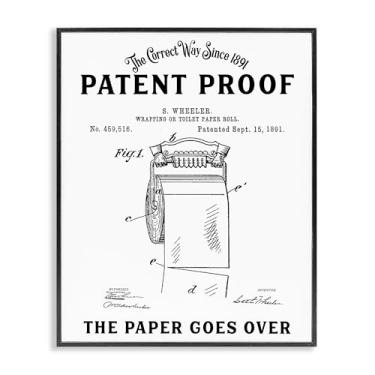 Imagem de Stupell Industries Papel higiênico passa por cima de arte giclée emoldurada preta, design por Lettered and Lined, 14 x 11