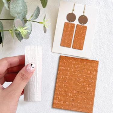 Imagem de Rolo de textura de argila de polímero, rolo de argila de polímero para fazer brincos, funciona com cortadores