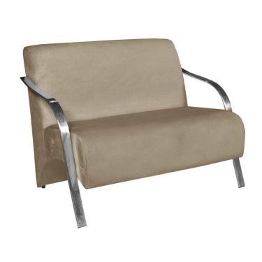 Imagem de Poltrona Namoradeira Vênus Braço Aluminio capuccino