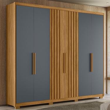Imagem de Guarda Roupa Casal 6 Portas 4 Gavetas Araguaia - Freijó - Cinza Freijó - Cinza