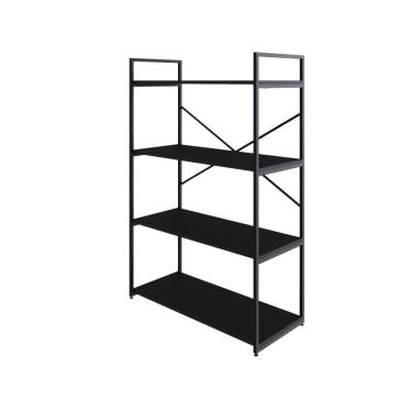 Imagem de Estante C/04 Prateleiras 118x80x33cm Yon Preto Tx/est.preta Preto Tx/est.preta