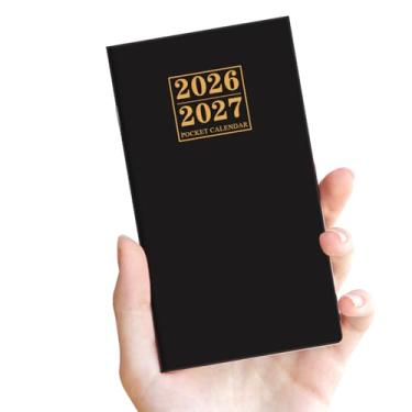Imagem de Calendário de bolso 2025-2027 para bolsa – Agenda mensal de julho de 2025 a junho de 2027, calendário mensal de dois anos para organização e planejamento, 8,9 cm x 16,5 cm, preto