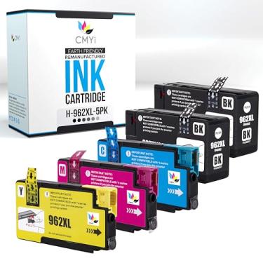 Imagem de CMYi Pacote de cartucho de tinta de substituição 962XL para impressoras HP OfficeJet Pro 9018e, Pro 9019, Pro 9019e, Pro 9020, Pro 9020e, Pro 9022, Pro 9022e, Pro 9023 (2 pretas, 1 ciano, 1 magenta, 1