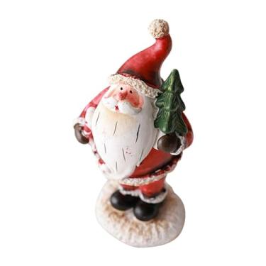 Imagem de UGPLM Linda estatueta natalina, escultura colecionável de Natal e inverno, pequena peça decorativa para mesa, centro de mesa em resina, decoração de Natal, Style L