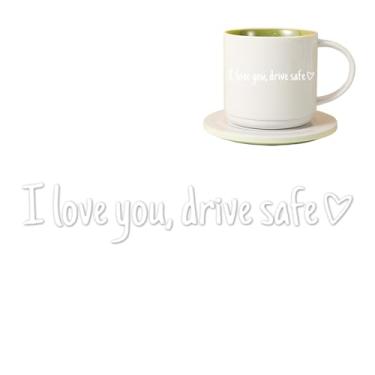 Imagem de Rrlihjgu Autocolante Para Espelho Retrovisor | Decoração Interior - Adesivo Eu Amo-Te Espelho Retrovisor,Para Automóvel Sedan Pickup Scooter SUV Para-brisas Aniversário