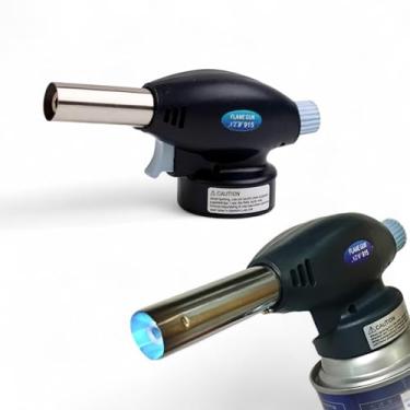 Imagem de Maçarico Culinario Portátil Acendimento Automático, Chama Ajustável até 1300°C, Utensílio para Cozinha Compacto funciona com Gás Butano, Seguro e Multifuncional para Uso Doméstico e Profissional