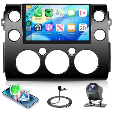 Imagem de Rádio estéreo 4G + 128G Android 15 para Toyota FJ Cruiser 2006-2023, carplay sem fio, Android Auto, rádio com tela sensível ao toque embutida de 9 polegadas para FJ Cruiser, Wi-Fi GPS, Bluetooth com