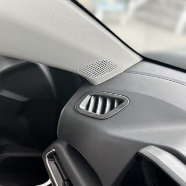 Imagem de Amzcar Acabamento de saída de ventilação de ar condicionado lateral, tampa de acabamento de saída de saída de ar esquerda direita, compatível com acessórios Kia K4 2025 (grão de madeira)