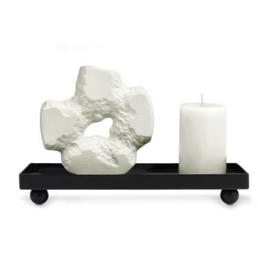 Imagem de PH PandaHall Bandeja de banheiro, bandeja de joias preta fosca retangular de metal bandejas de tanque de banheiro bandejas de pia de cozinha para cômoda, bancada, cozinha, organizador de vaso