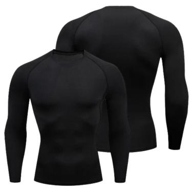 Imagem de Kit 3 Camisetas Térmicas Masculina Segunda Pele Camisa Uv 50-Unissex