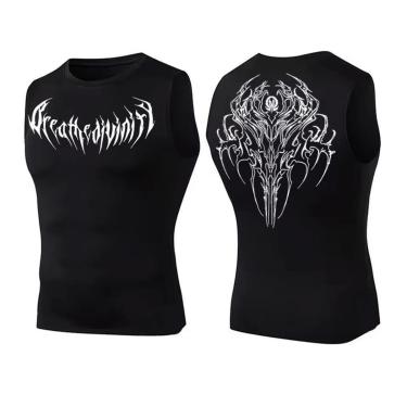 Imagem de Camiseta Regata Compressão Academia Treino Justa Breath Devinity Símbolo Punk Abstract-Unissex