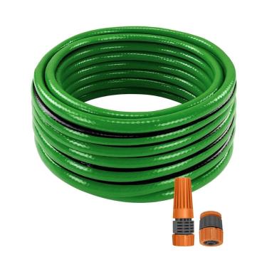 Imagem de Mangueira Flex Verde Pvc 4 Camadas 15m Engate Rosqueado, Esguicho - Tramontina 79167150