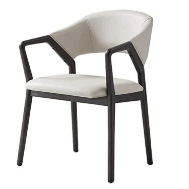 Imagem de YPDJVLTI Cadeira de jantar cadeiras de couro para sala de jantar cadeira de cozinha de madeira cadeiras acolchoadas de lazer cadeira lateral simples para sala de estar, café, espreguiçadeira, luxo