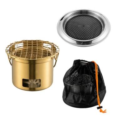 Imagem de Fogão portátil para churrasqueiras ao ar livre 304 aço inoxidável textura ao ar livre fogão de cozinha para ferver e fritar