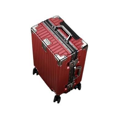 Imagem de Mala de bagagem de mão de tamanho grande bolsa portátil com chave de alumínio e anti-roubo, resistente a impactos, à prova d'água, haste de tração de vários níveis, rodízios duplos, rotação de 360