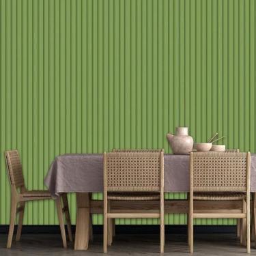 Imagem de Papel De Parede Efeito Ripa Verde Aspargo Adesivo Lavável - LRP