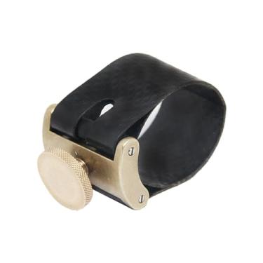 Imagem de Acessórios profissionais de saxofone para saxofone alto, ligadura para saxofone alto, clipe de bocal de metal, grampo de cabeça de flauta de parafuso grande para acessórios de saxofone soprano