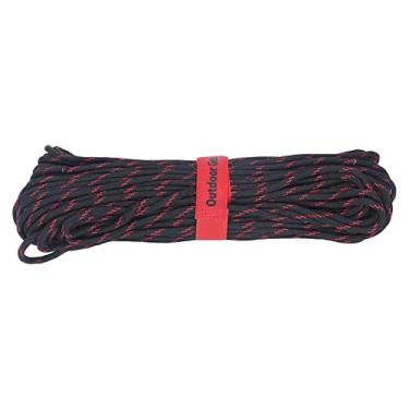 Imagem de SIWOTED 11 Strand Core Parachute Cord Paracord Corda de acampamento ao ar livre para escalada, caminhada, equipamento de sobrevivência (Preto Vermelho)